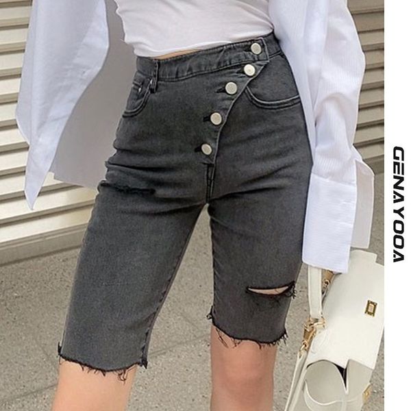 genayooa summer short jeans elastic high waist casual biker women streetwear grey denim shorts korean style 210417, White;black
genayooa summer short jeans elastic high waist casual biker women streetwear grey denim shorts korean style 210417, White;black