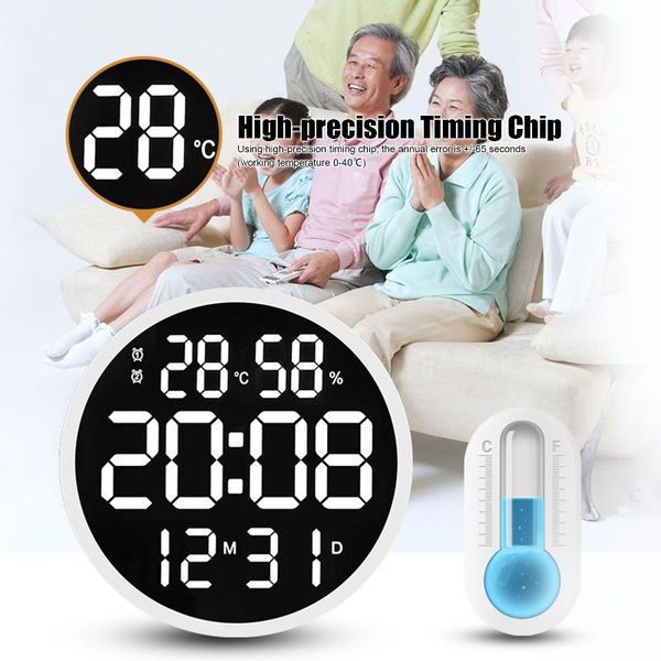 wall clocks 12 inch round silent electronic clock large font digital display temperature humidity date calendar simple
wall clocks 12 inch round silent electronic clock large font digital display temperature humidity date calendar simple