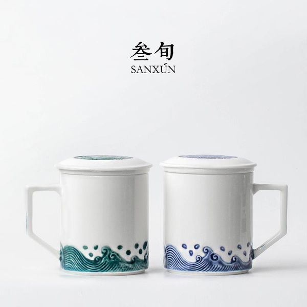 mugs three ten-day brocade carp white porcelain tea cups with cover filter office home couple glass art
mugs three ten-day brocade carp white porcelain tea cups with cover filter office home couple glass art