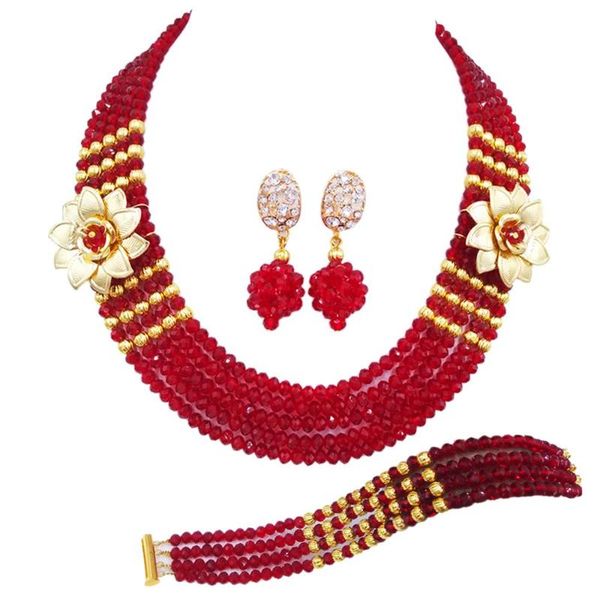 earrings & necklace marvelous wine nigerian wedding african beads jewelry set crystal costume strand, Silver 
earrings & necklace marvelous wine nigerian wedding african beads jewelry set crystal costume strand, Silver