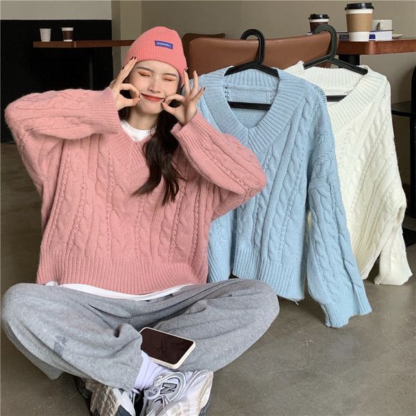 women's sweaters female sweater ladies knit overszie long sleeve stylish thick mesh outerwear womens winter sweaters o8oh, White;black
women's sweaters female sweater ladies knit overszie long sleeve stylish thick mesh outerwear womens winter sweaters o8oh, White;black