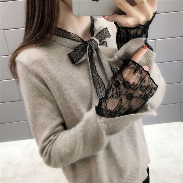 women's sweaters sweater women's autumn winter bow bottomed with foreign style fake two-piece and versatile knitwear 6z71 qec4, White;black
women's sweaters sweater women's autumn winter bow bottomed with foreign style fake two-piece and versatile knitwear 6z71 qec4, White;black