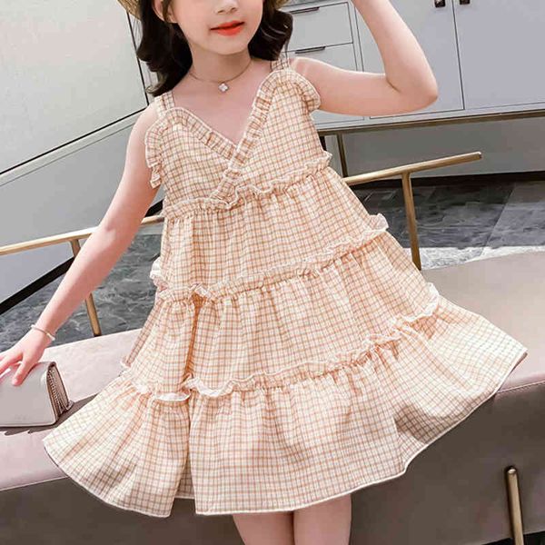 summer sleeveless v-neck plaid print princess dress cute sling lace kids clothes girl 210515, Red;yellow
summer sleeveless v-neck plaid print princess dress cute sling lace kids clothes girl 210515, Red;yellow