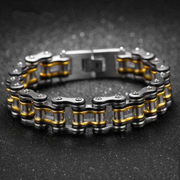 link, chain trendy male domineering bracelet fashion european and american men's color-fast retro titanium steel punk hand jewelry, Black
link, chain trendy male domineering bracelet fashion european and american men's color-fast retro titanium steel punk hand jewelry, Black