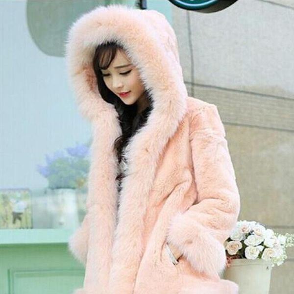 women's fur & faux winter hooded coat women solid color thick loose retro casual full sleeve female wild, Black
women's fur & faux winter hooded coat women solid color thick loose retro casual full sleeve female wild, Black
