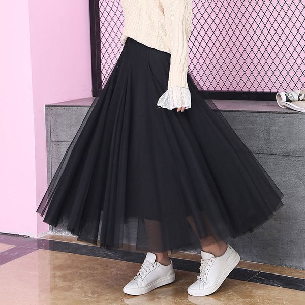 casual dresses spring/autumn skirts women high waist mesh womens solid a-line long femme pleated streetwear y8oh, Black;gray
casual dresses spring/autumn skirts women high waist mesh womens solid a-line long femme pleated streetwear y8oh, Black;gray