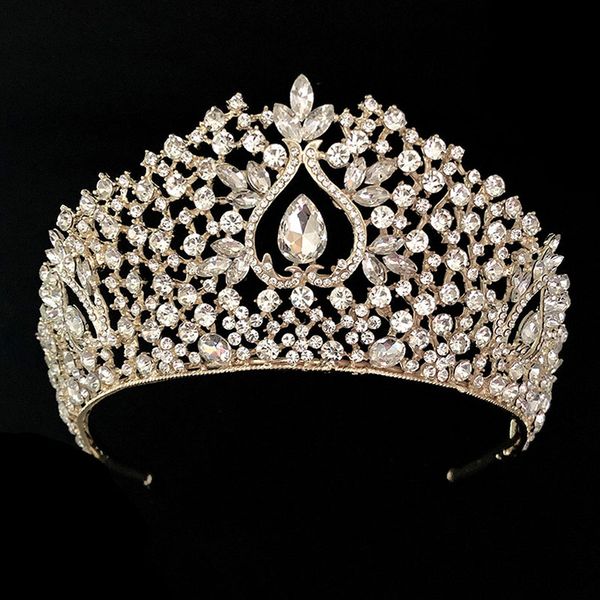 forseven baroque gold/silver color tiara handmade zircon crown bride wedding hair accessory women headband headdress jl, Golden;white
forseven baroque gold/silver color tiara handmade zircon crown bride wedding hair accessory women headband headdress jl, Golden;white