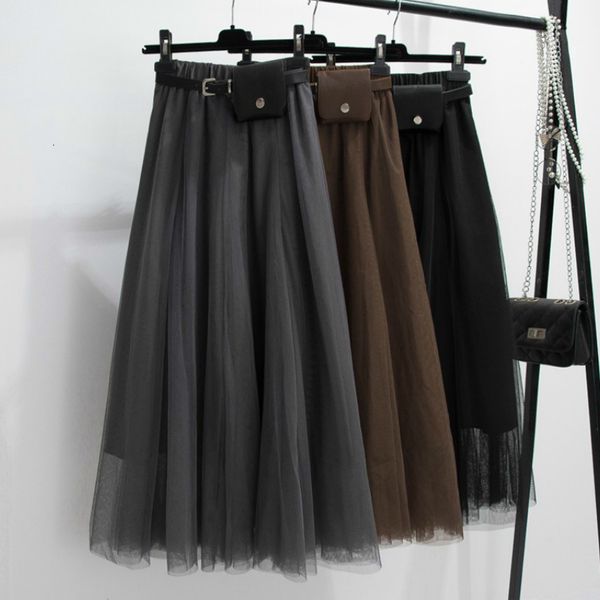 skirts stylish korean a-line mesh with belt faux leather fanny bag gray pleated maxi long tulle skirts, Black
skirts stylish korean a-line mesh with belt faux leather fanny bag gray pleated maxi long tulle skirts, Black
