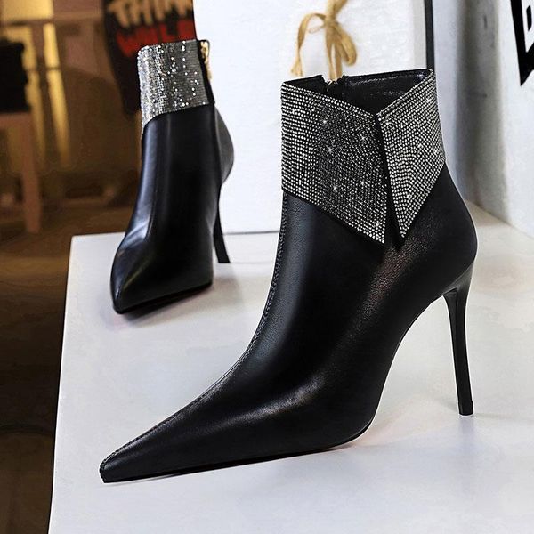 boots luxury rhinstone ankle women 2021 autumn winter thin high heels pointed toe bling crystal wedding party shoes, Black
boots luxury rhinstone ankle women 2021 autumn winter thin high heels pointed toe bling crystal wedding party shoes, Black