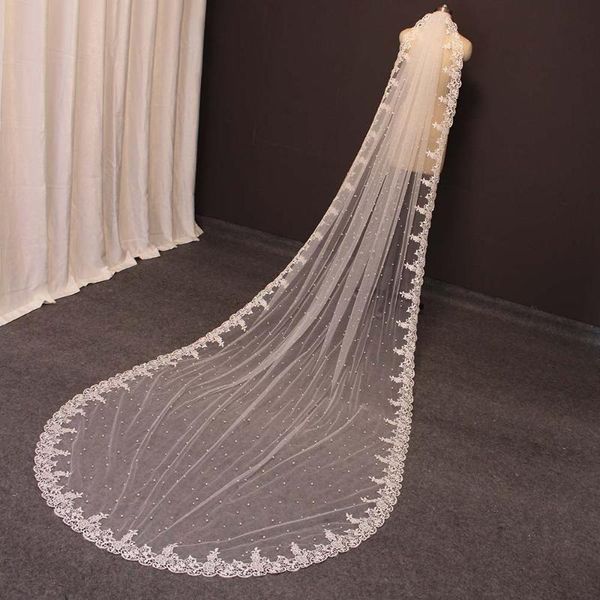 bridal veils luxury pearls wedding veil with lace 3.5 meters long comb one layer ivory bride accessories, Black
bridal veils luxury pearls wedding veil with lace 3.5 meters long comb one layer ivory bride accessories, Black