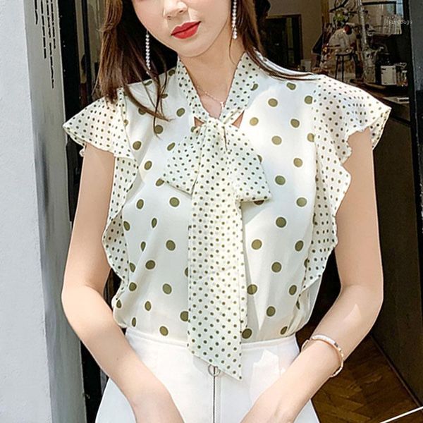 women short sleeve 2021 ladies chiffon blouse for blusas sleeveless spliced polka dot bow butterfly 0563 women's blouses & shirts, White
women short sleeve 2021 ladies chiffon blouse for blusas sleeveless spliced polka dot bow butterfly 0563 women's blouses & shirts, White