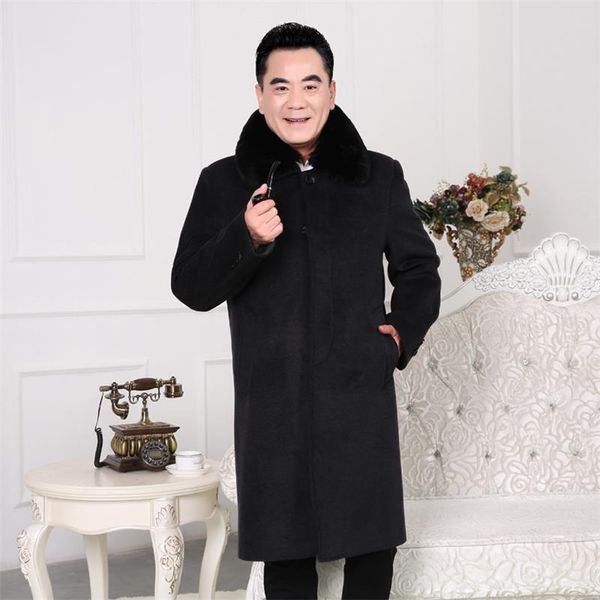 men's wool & blends arrival winter long woolen coat fur collar warm coats male solid color slim casual windbreaker jacket 5xl wfh8, Black
men's wool & blends arrival winter long woolen coat fur collar warm coats male solid color slim casual windbreaker jacket 5xl wfh8, Black