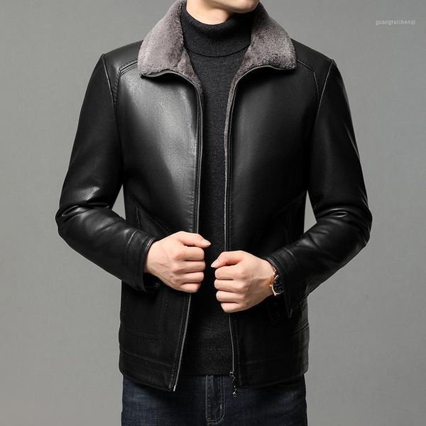 men's fur & faux winter down coat young and middle-aged fashion casual lapel pure color cold proof warm leather, Black
men's fur & faux winter down coat young and middle-aged fashion casual lapel pure color cold proof warm leather, Black