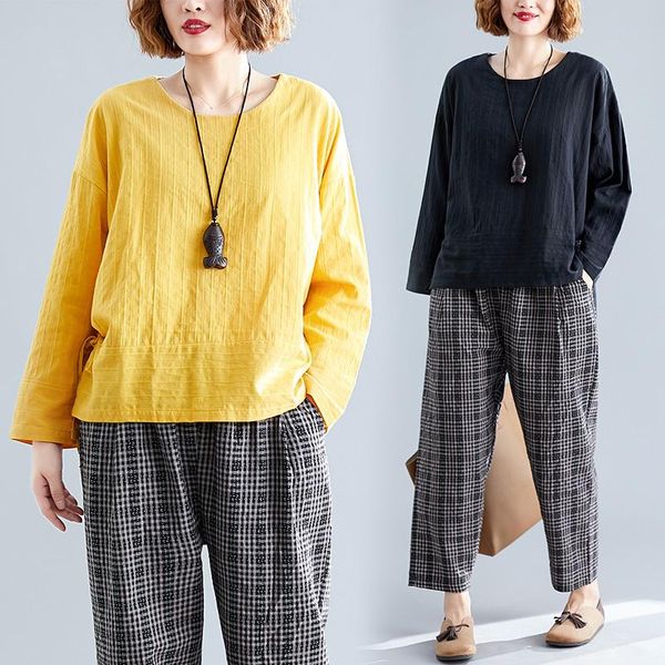 women's two piece pants casual harem cotton and linen suit women 2021 spring autumn plus size loose slimming long sleeves trousers -, White
women's two piece pants casual harem cotton and linen suit women 2021 spring autumn plus size loose slimming long sleeves trousers -, White