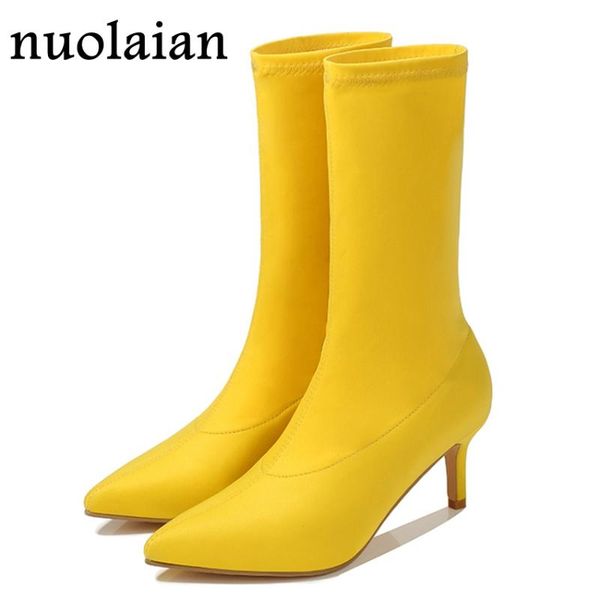 boots 6cm high heel shoes woman winter snow ladies ankle boot womens stretch fabric platform bottine lady chaussure, Black
boots 6cm high heel shoes woman winter snow ladies ankle boot womens stretch fabric platform bottine lady chaussure, Black