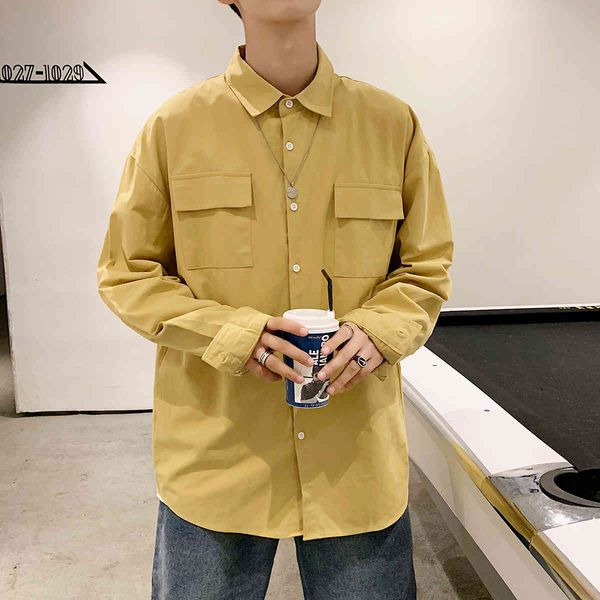 men's casual shirts autumn pure cotton work clothes pocket decoration long sleeve fashion trend leisure solid color loose 8gmi, White;black
men's casual shirts autumn pure cotton work clothes pocket decoration long sleeve fashion trend leisure solid color loose 8gmi, White;black