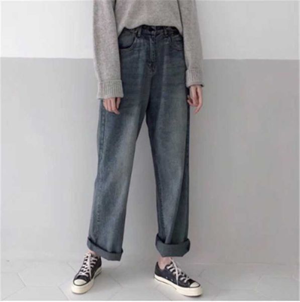 women's jeans hong kong style baggy female 2021 korean version of high-waisted wide-leg trousers to go with the students original st, Blue
women's jeans hong kong style baggy female 2021 korean version of high-waisted wide-leg trousers to go with the students original st, Blue