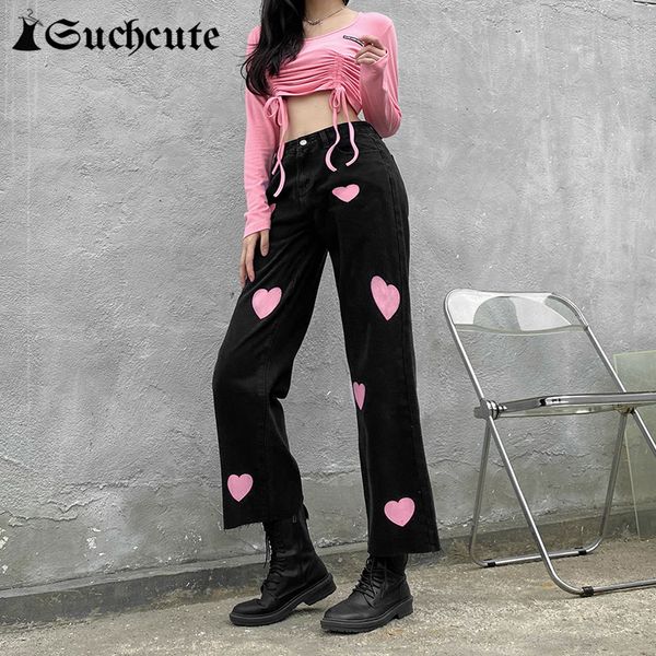 women's pants & capris pink heart print cute jeans high waist female y2k straight trousers streetwear 90s casual outfits ce8g, Black;white
women's pants & capris pink heart print cute jeans high waist female y2k straight trousers streetwear 90s casual outfits ce8g, Black;white