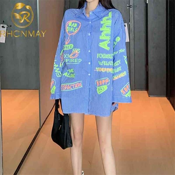 spring casual shirt women fashion graffiti letter printing streetwear wild loose long sleeve clothes 210520, White
spring casual shirt women fashion graffiti letter printing streetwear wild loose long sleeve clothes 210520, White