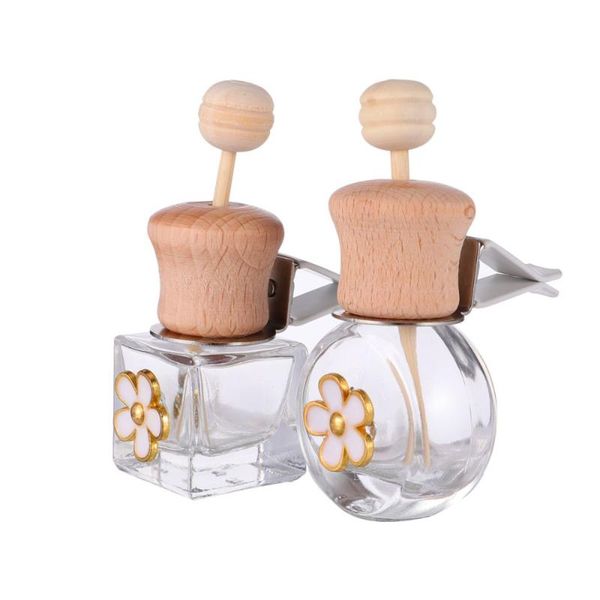 car air freshener 2pcs stylish chic glass perfume bottle for vehicle