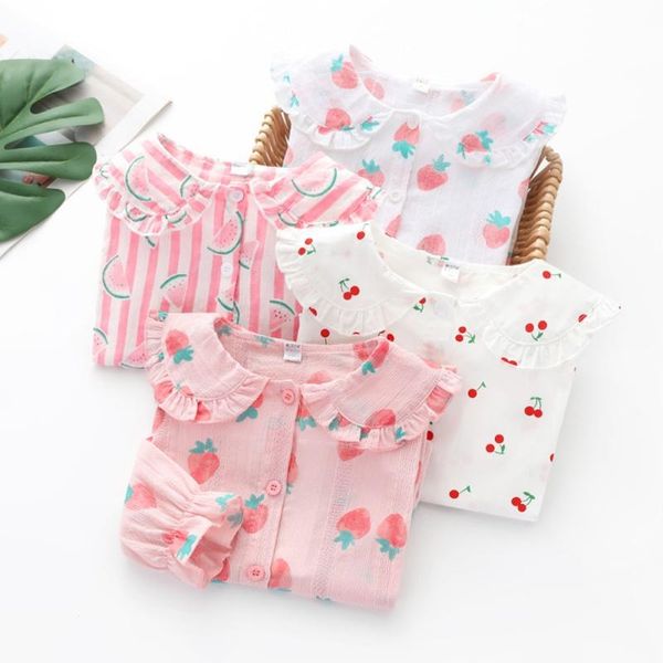 children baby girl cute blouse cartoon fruit print lotus leaf collar wear bottoming long-sleeved button sweet shirts, White;black
children baby girl cute blouse cartoon fruit print lotus leaf collar wear bottoming long-sleeved button sweet shirts, White;black