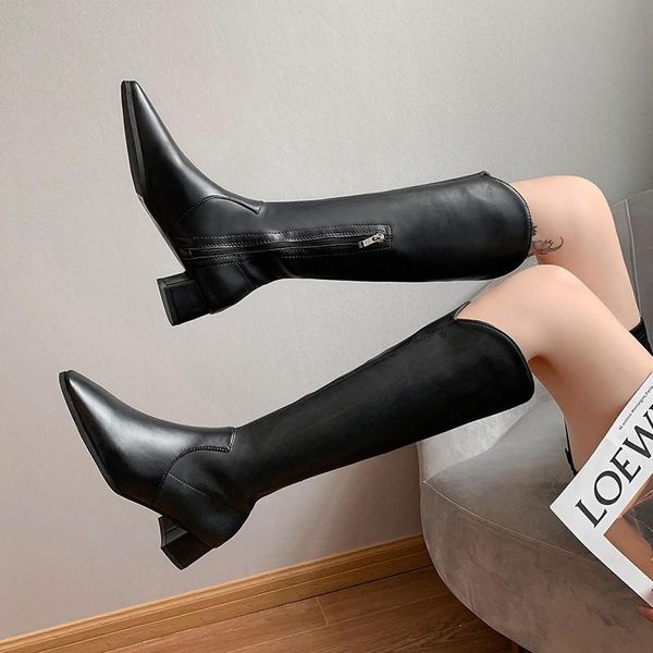 boots style knight temperament high heel women's large 35-40 white pointed toe square, Black
boots style knight temperament high heel women's large 35-40 white pointed toe square, Black