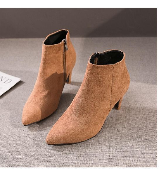 boots women autumn ankle flock high heels 7cm point zipper leopard half short winter female shoes, Black
boots women autumn ankle flock high heels 7cm point zipper leopard half short winter female shoes, Black