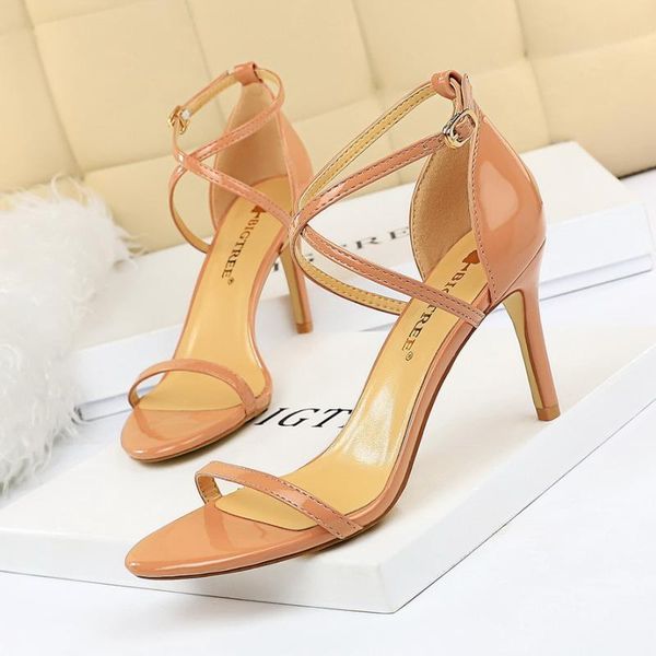 ankle wrap buckle summer high heels party sandals thin women shoes cover heel solid ladies concise, Black
ankle wrap buckle summer high heels party sandals thin women shoes cover heel solid ladies concise, Black