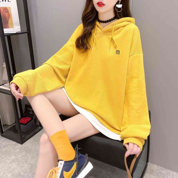2021 new autumn and winter korean loose large women's net red hooded fashion sweater long sleeve, Blue;black
2021 new autumn and winter korean loose large women's net red hooded fashion sweater long sleeve, Blue;black