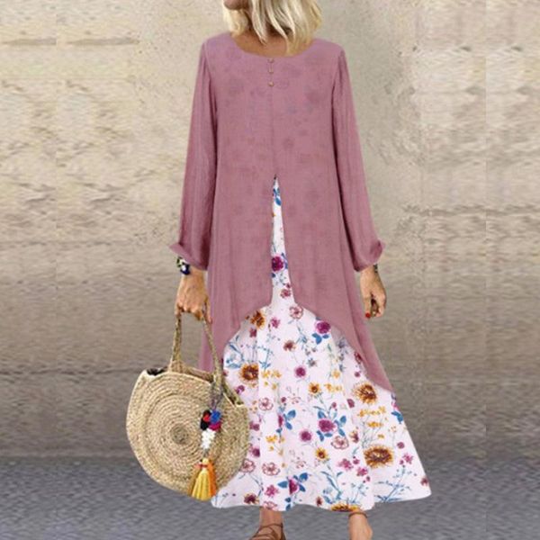 casual dresses woman dress 2021 spring summer long sleeve floral print patchwork loose plus size maxi, Black;gray
casual dresses woman dress 2021 spring summer long sleeve floral print patchwork loose plus size maxi, Black;gray