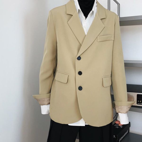 women's suits & blazers spring 2021 new turn down collar women blazer loose casual feminino button design long sleeve woman jacket, White;black
women's suits & blazers spring 2021 new turn down collar women blazer loose casual feminino button design long sleeve woman jacket, White;black