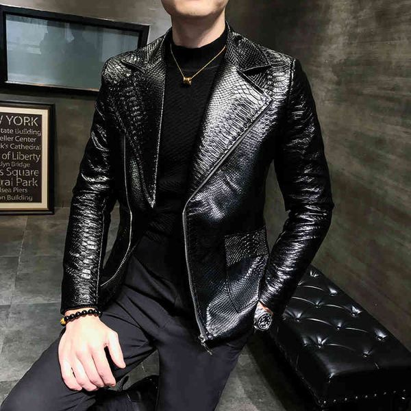 men's jackets casual snake leather jacket coat autumn design biker solid color pu british style motorcycle vintage 48r2, Black;brown
men's jackets casual snake leather jacket coat autumn design biker solid color pu british style motorcycle vintage 48r2, Black;brown