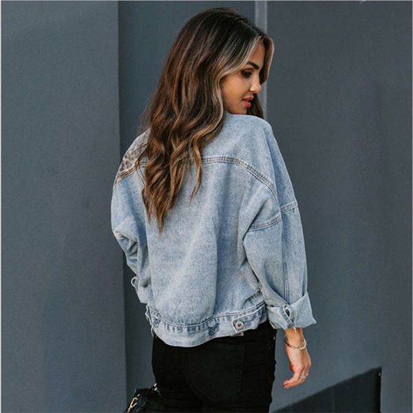 jackets coats selling long sleeve denim jacket women's leopard pattern stitching q8x4, Black;brown
jackets coats selling long sleeve denim jacket women's leopard pattern stitching q8x4, Black;brown