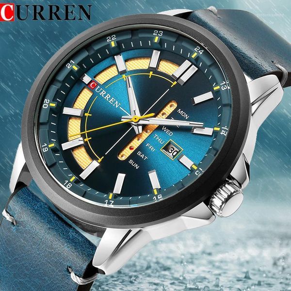 wristwatches curren luxury men brand quartz watches waterproof leather strap casual sport male wrist watch with date and week display, Slivery;brown
wristwatches curren luxury men brand quartz watches waterproof leather strap casual sport male wrist watch with date and week display, Slivery;brown