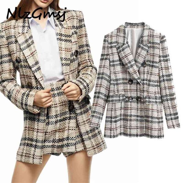 blazer women spring and autumn khaki british style women's double breasted retro plaid suit 03 210628, White;black
blazer women spring and autumn khaki british style women's double breasted retro plaid suit 03 210628, White;black