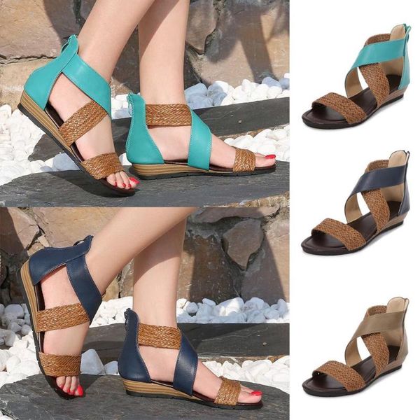 sandals shoes for women summer 2021 flip flop plus size weave wedge heel zipper casual beach roman, Black
sandals shoes for women summer 2021 flip flop plus size weave wedge heel zipper casual beach roman, Black