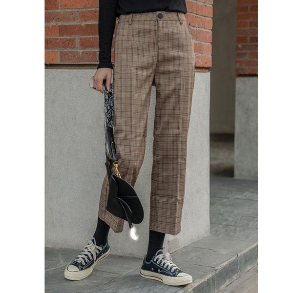 women's pants & capris philosophy spring autumn plaid women casual high waist long harem female zipper office lady bottoms, Black;white
women's pants & capris philosophy spring autumn plaid women casual high waist long harem female zipper office lady bottoms, Black;white