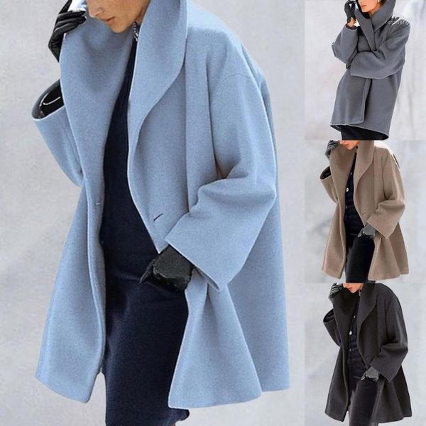 women's wool & blends women trench coat cardigan turn-down collar woolen solid color single button winter jacket streetwear female clot, Black
women's wool & blends women trench coat cardigan turn-down collar woolen solid color single button winter jacket streetwear female clot, Black