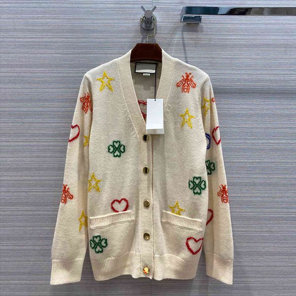 sweaters luxury 100% wool cardigans women knitted sweater autumn fashion v-neck single breasted jacquard embroidery coat outwear, White;black
sweaters luxury 100% wool cardigans women knitted sweater autumn fashion v-neck single breasted jacquard embroidery coat outwear, White;black