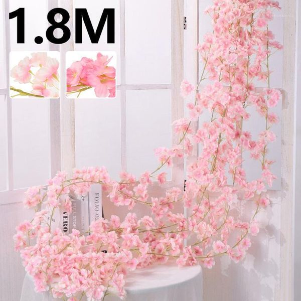 180cm artificial cherry blossom vine hanging flowers for wall decoration rattan fake plants garland romantic wedding home1
180cm artificial cherry blossom vine hanging flowers for wall decoration rattan fake plants garland romantic wedding home1