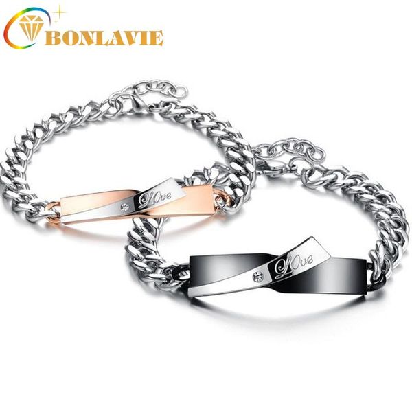charm bracelets bonlavie stainless steel couple bracelet with carved letters of love women jewelry wholesale, Golden;silver
charm bracelets bonlavie stainless steel couple bracelet with carved letters of love women jewelry wholesale, Golden;silver