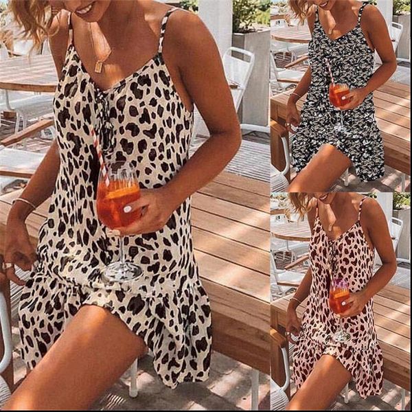womens dresses spaghetti strap leopard print beach mini woman dress summer loose casual boho for women plus size femme, Black;gray
womens dresses spaghetti strap leopard print beach mini woman dress summer loose casual boho for women plus size femme, Black;gray