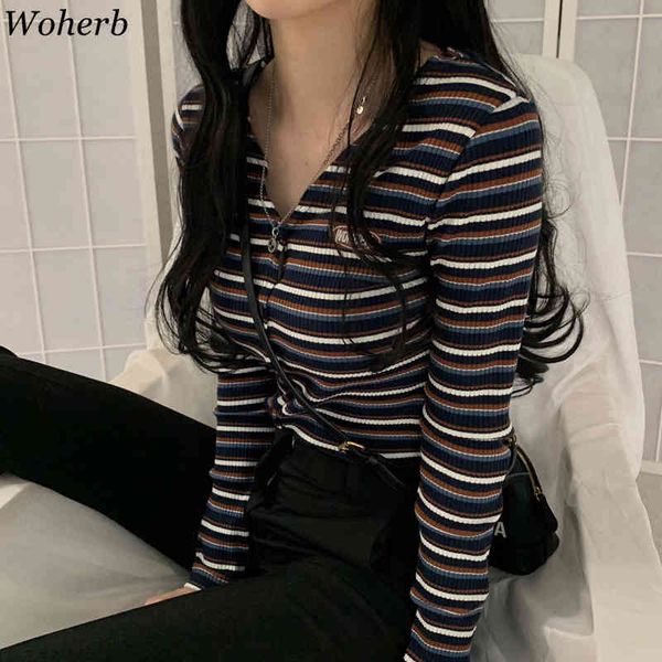 women korean chic spring summer striped cardigan v-neck casual thin sweater female vintage knitted jackets cardigans 210417, White;black
women korean chic spring summer striped cardigan v-neck casual thin sweater female vintage knitted jackets cardigans 210417, White;black