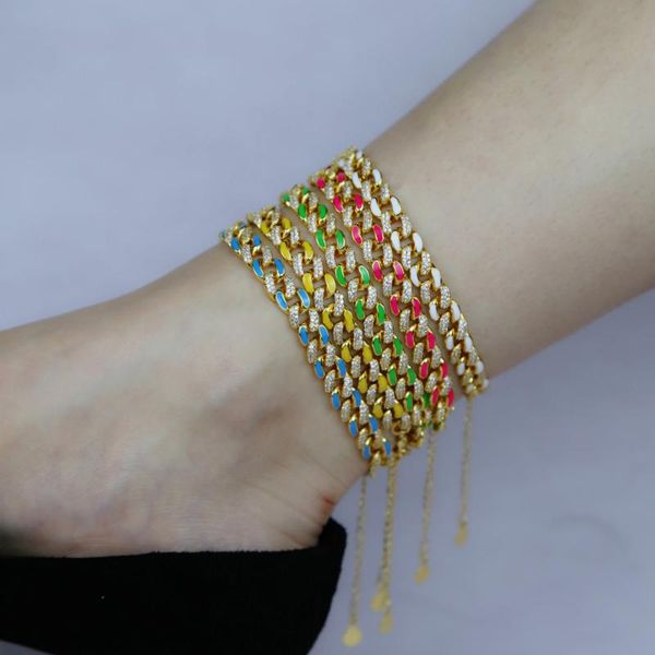 anklets 2021 classic enamel colorful cuban chain anklet for women summer beach gold color iced out bling cz paved foot jewelry, Red;blue
anklets 2021 classic enamel colorful cuban chain anklet for women summer beach gold color iced out bling cz paved foot jewelry, Red;blue