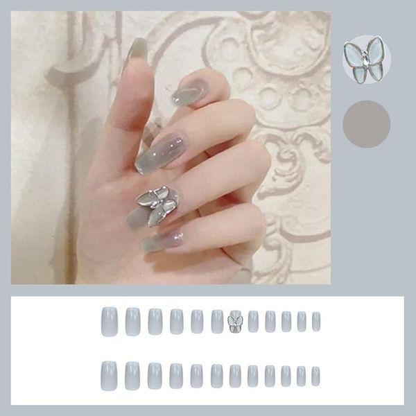 false nails 24pcs nail sticker fake transparent black silver butterfly mid-length wear decoration art supplies, Red;gold
false nails 24pcs nail sticker fake transparent black silver butterfly mid-length wear decoration art supplies, Red;gold