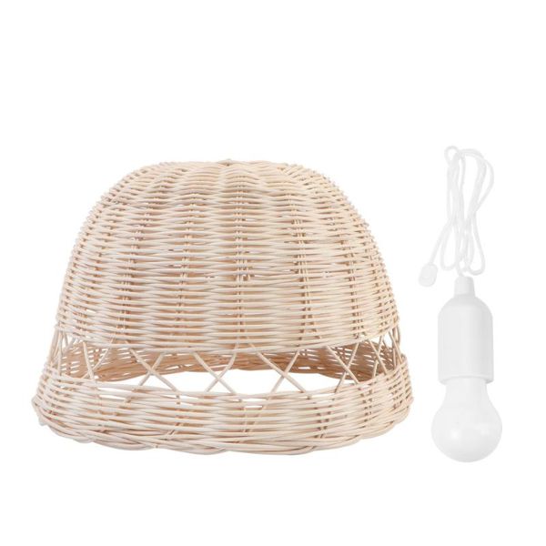 pendant lamps 1pc ceiling lamp cover vintage rattan weaving lampshade with light source
pendant lamps 1pc ceiling lamp cover vintage rattan weaving lampshade with light source