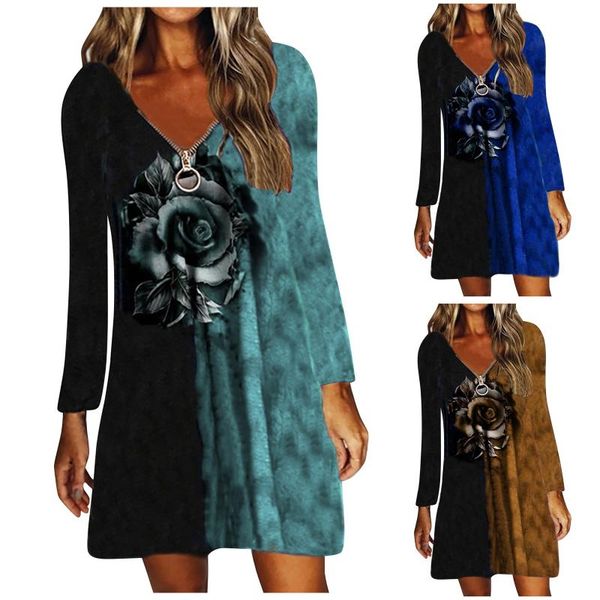 casual dresses 2021 arrival women's dress loose zipper rose flower print ladies retro v-neck long-sleeved #4, Black;gray
casual dresses 2021 arrival women's dress loose zipper rose flower print ladies retro v-neck long-sleeved #4, Black;gray