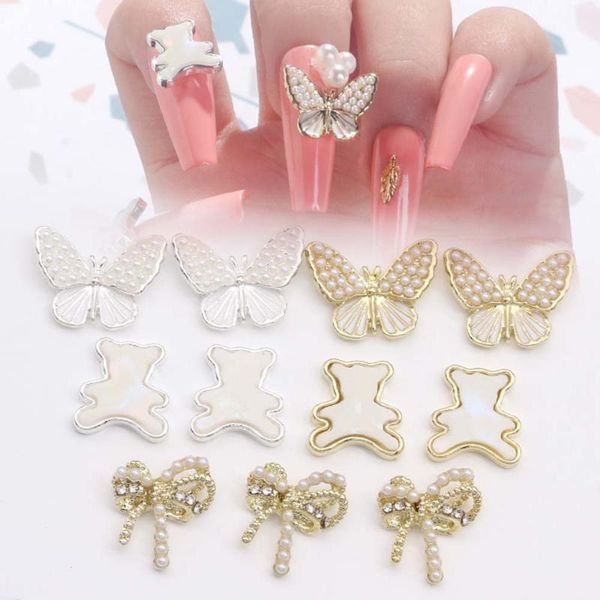 nail art decorations 10pcs alloy butterfly decoration rhinestone pearl jewelry exquisite bow accessories, Silver;gold
nail art decorations 10pcs alloy butterfly decoration rhinestone pearl jewelry exquisite bow accessories, Silver;gold