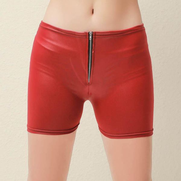 women's leggings summer pu leather women zipper safety solid briefs elastic waist panties ladies polainas, Black
women's leggings summer pu leather women zipper safety solid briefs elastic waist panties ladies polainas, Black