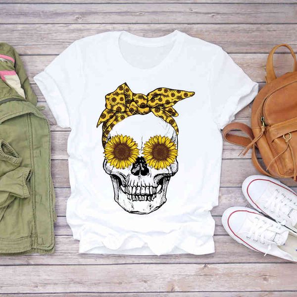 women's t-shirt women summer fashion skull sunflower cue short sleeve lady t-shirts t shirt ladies womens graphic female tee g, White
women's t-shirt women summer fashion skull sunflower cue short sleeve lady t-shirts t shirt ladies womens graphic female tee g, White